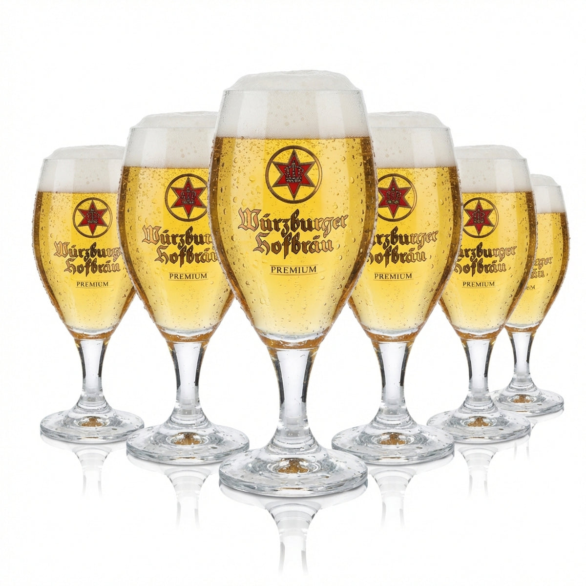 6x Würzburger Hofbräu verre à bière 0,25l verre à champignon tulipe set de verres Gastro Chêne