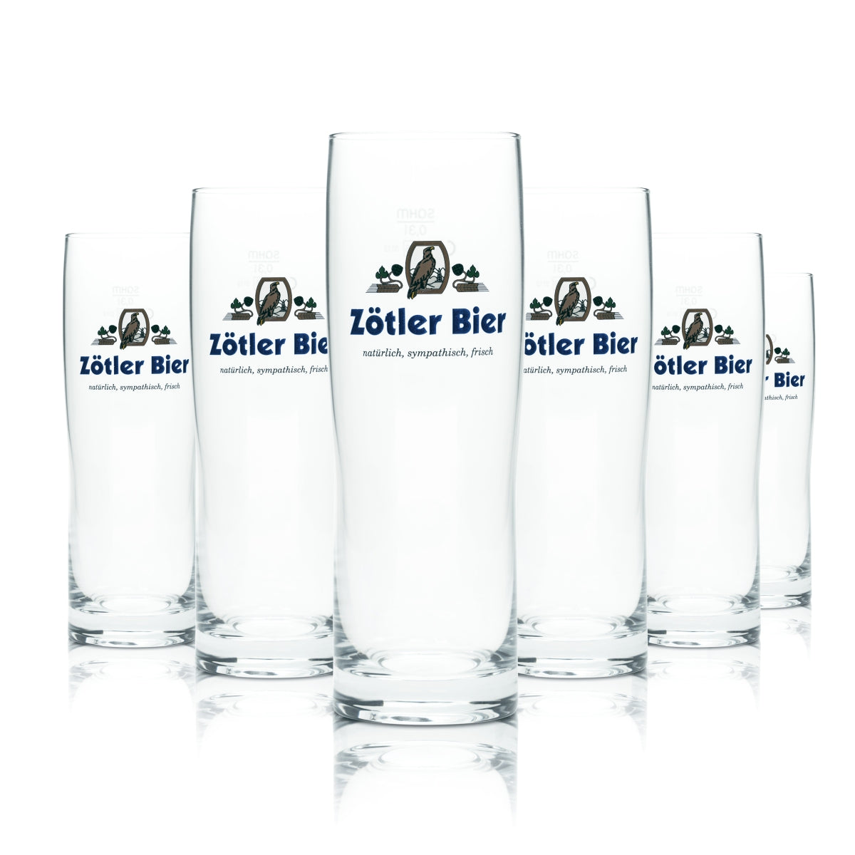 6 verres à bière Zötler 0,3 l, verres à bec, brasserie Allgäu, Rettenberg Craft Gastro