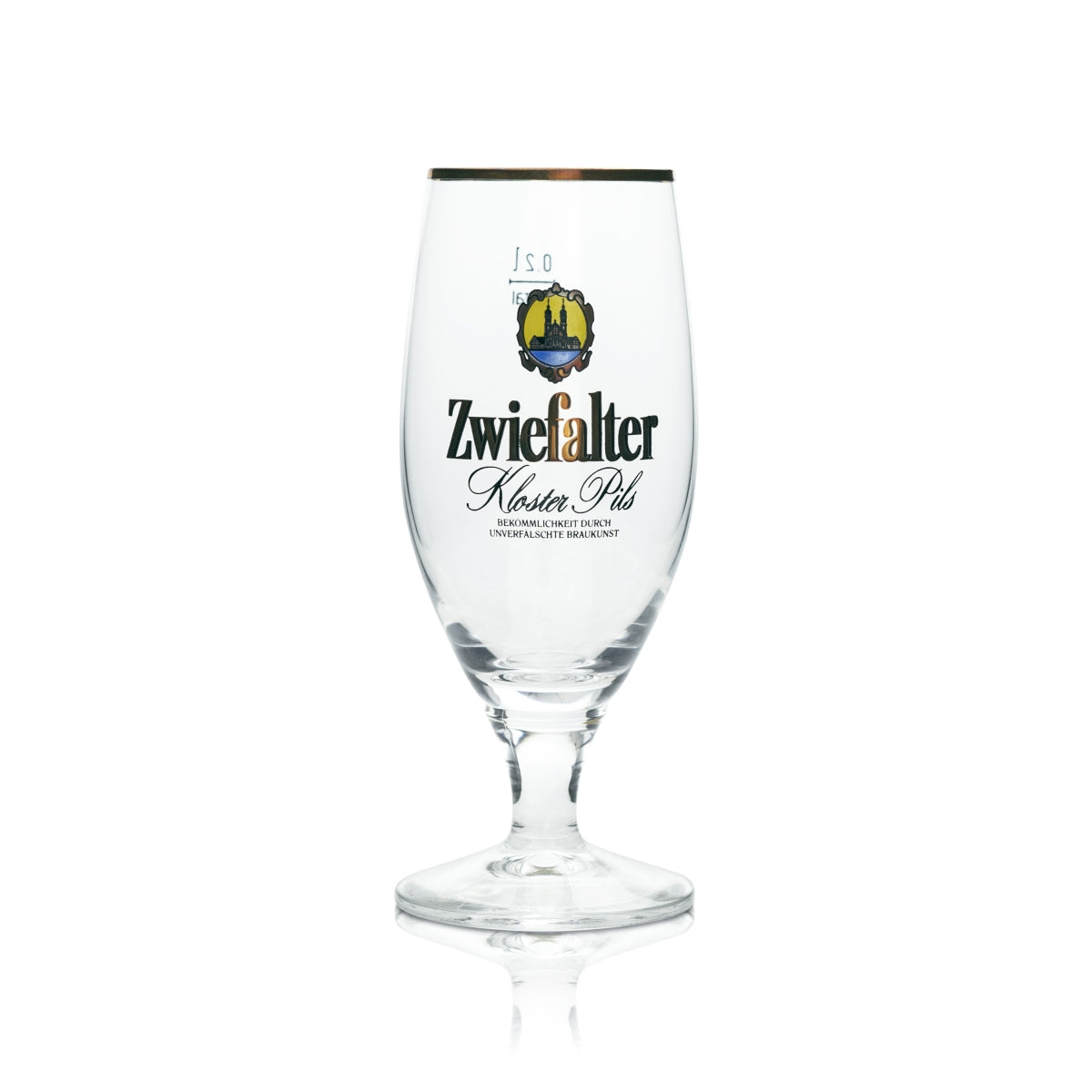 6 verres à bière Zwiefalter 0,2 l tulipe Kloster Pils bord doré Rastal tulipe pied brasserie – Vue 2