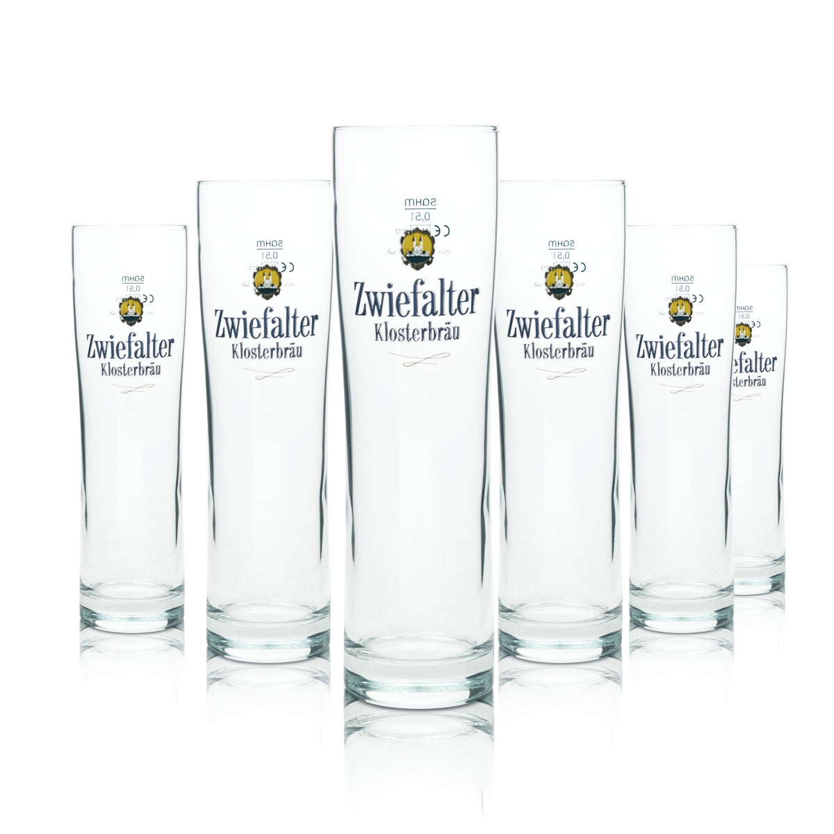 6 verres à bière Zwiefalter 0,5 l, gobelets Klosterbräu Sinus Sahm Willi Tulpe