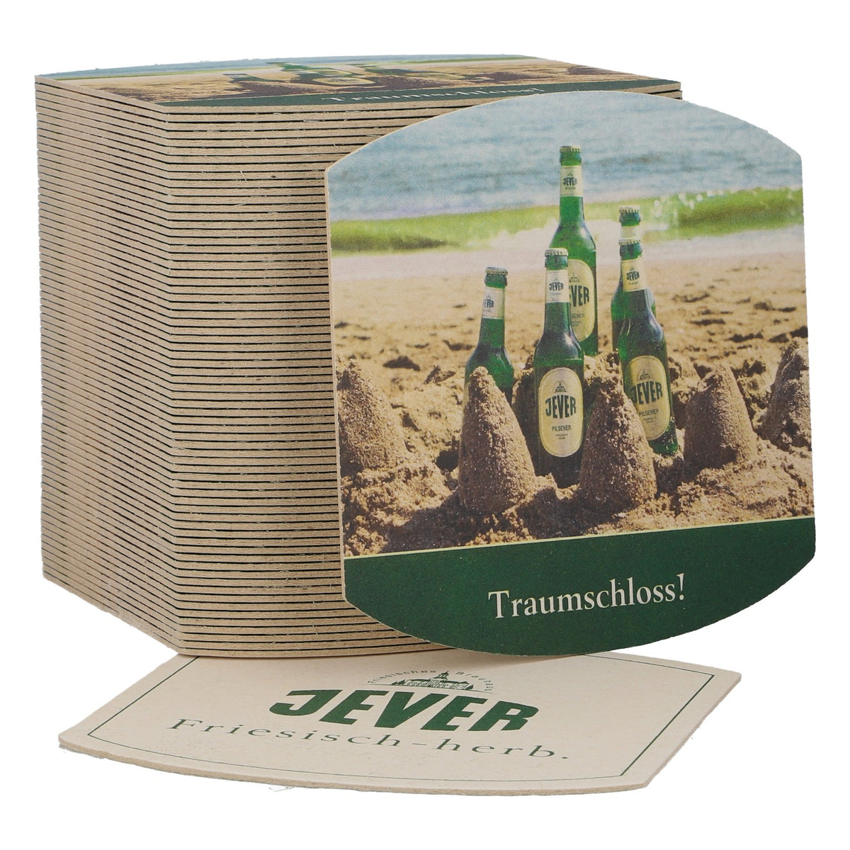 70 sous-verres à bière Jever, ovales, motif « Traumschloss », NEUF, saveur frisonne-amère