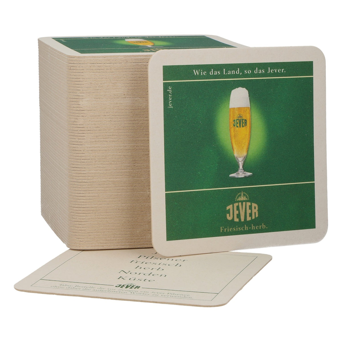 70 sous-verres Jever « Jever Pilsner, frison, sec, Nord, Küse »  Accessoires de bar