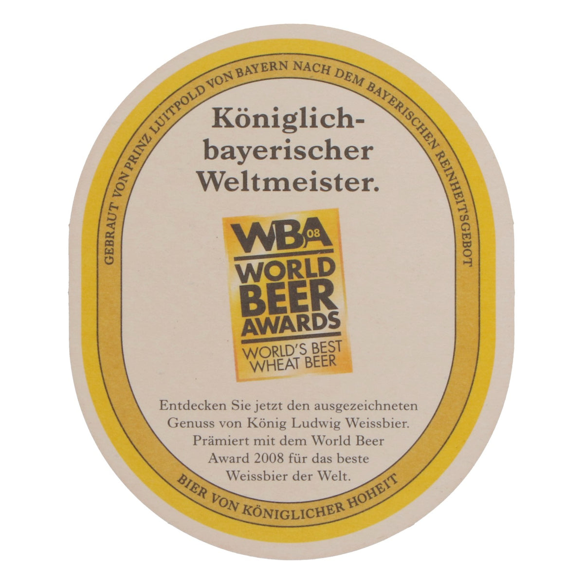 70 sous-verres « Roi Louis » de forme ovale – WBA World Beer Awards – pour collectionneurs – Vue 4
