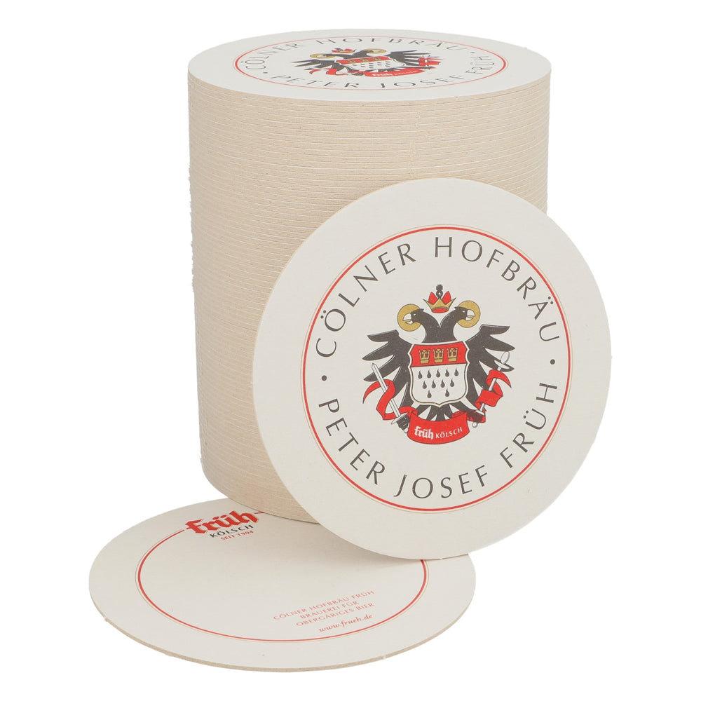 75 sous-verres Früh Kölsch Bière 10,6 cm de diamètre Blason Aigle