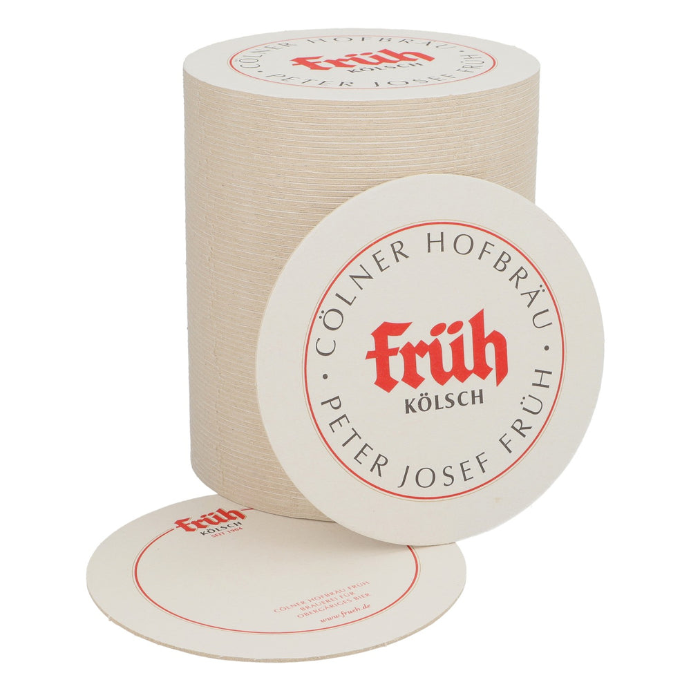 75 sous-verres Früh Kölsch, diamètre 10,6 cm, inscription uniquement