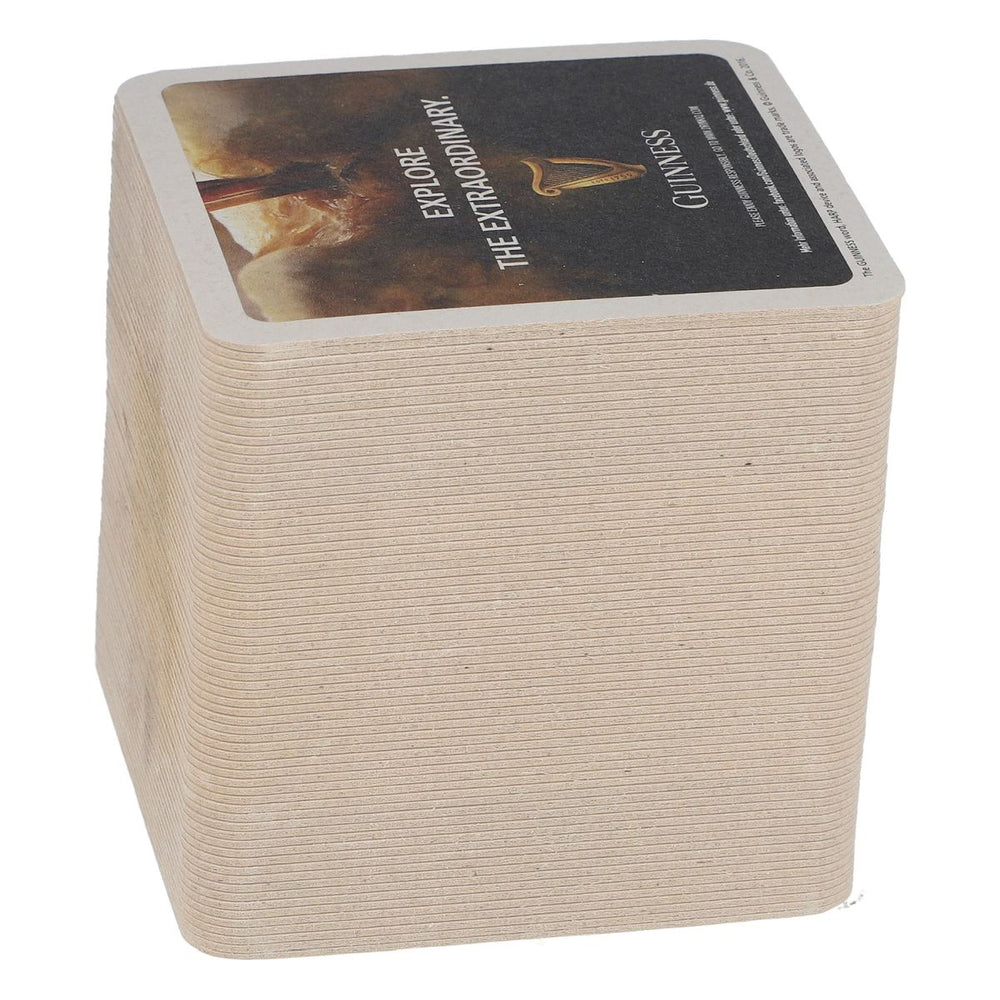 75x sous-verres Guinness 9,5 x 9,5 cm avec protection anti-gouttes, support en verre, restauration