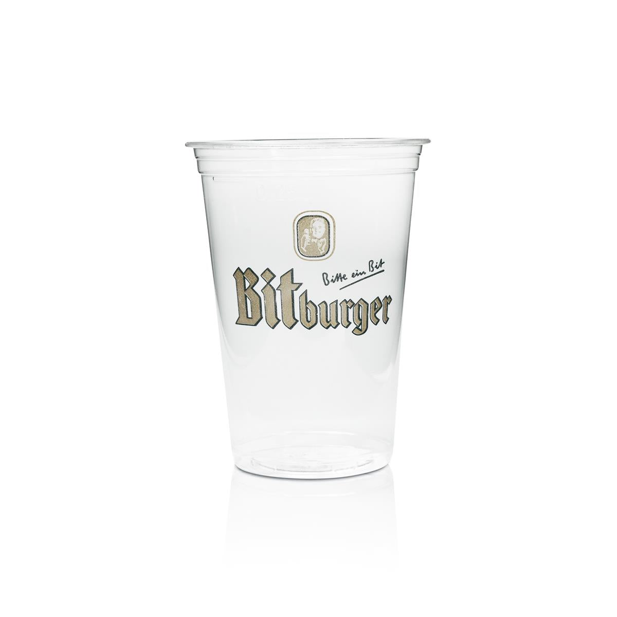 80 gobelets Bitburger 0,25 l en plastique jetables, calibrés, pour bière, produits biologiques – Vue 2