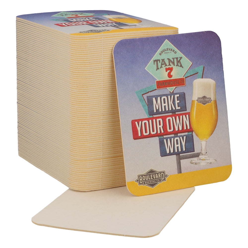 80x sous-verres Boulevard Bier sous-verres en verre accessoires de bar 11,5x9 cm