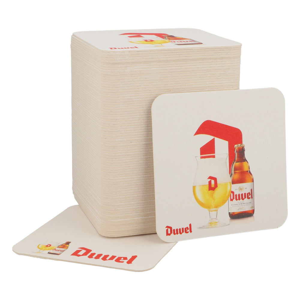 80x sous-verres Duvel sous-verres en verre couvercle 9,3x9,3 cm
