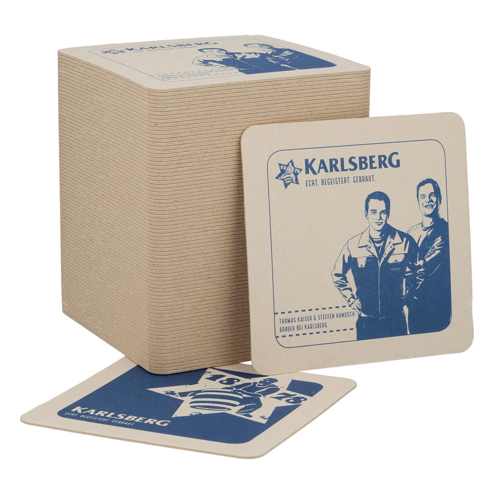 80 sous-verres Karlsberg Bier sous-verres en verre accessoires de bar  Logo bleu