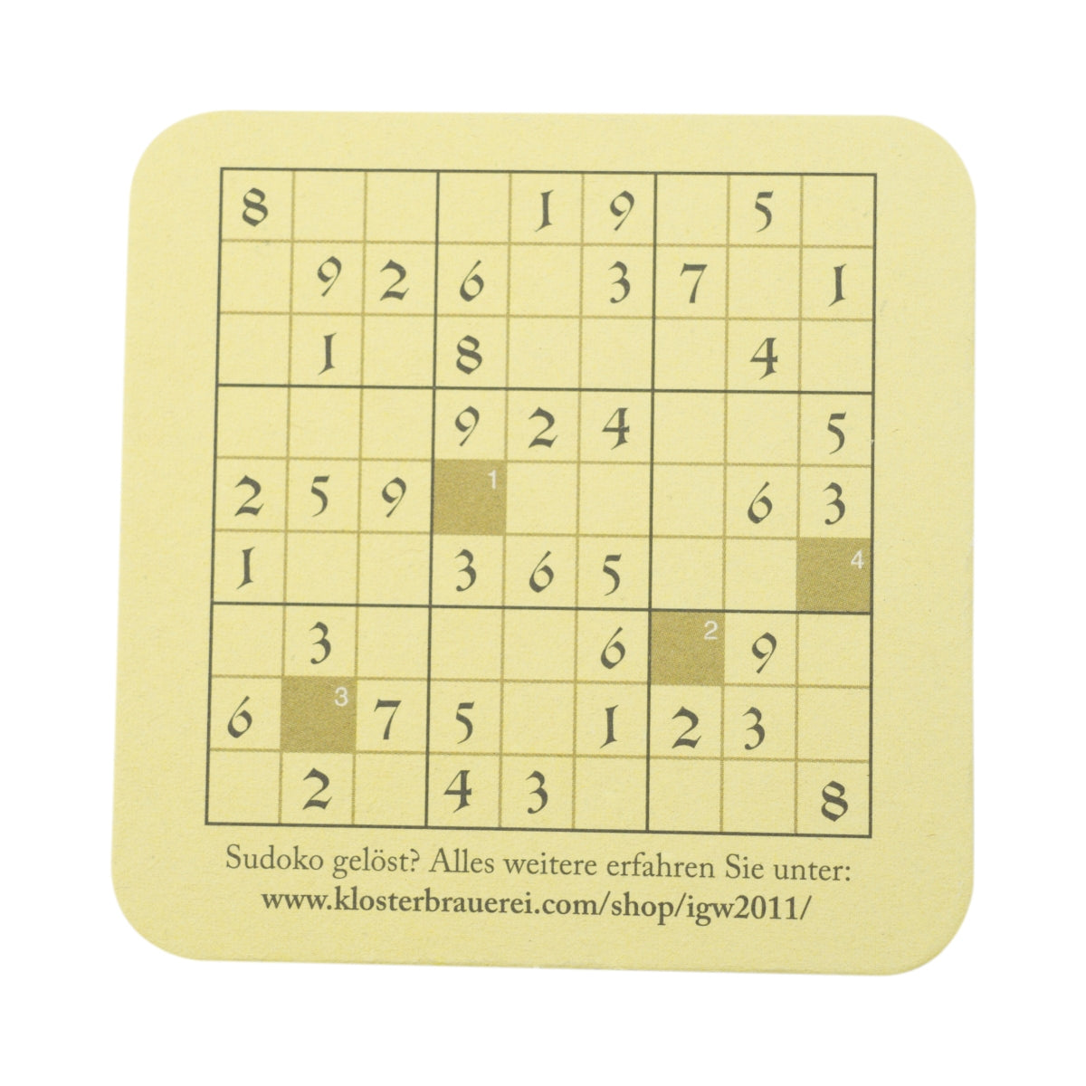 80x sous-verres en verre Neuzeller Kloster Bräu 10 x 10 cm Sudoku Bar – Vue 2