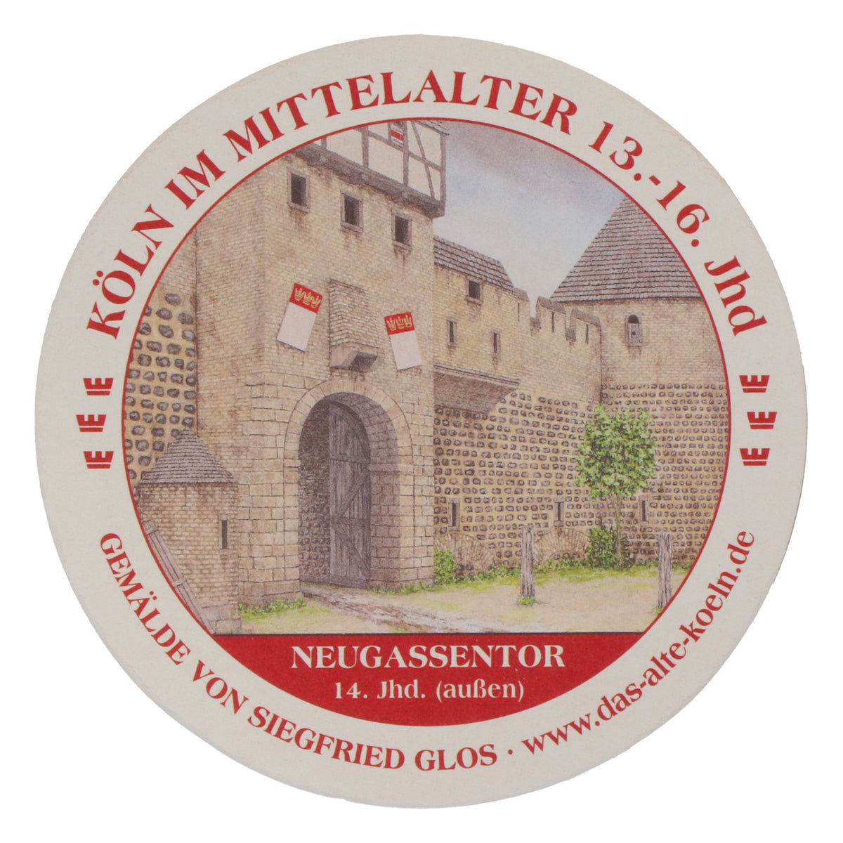 80 sous-verres Reissdorf « Cologne au Moyen Âge » Neugassentor – Vue 4