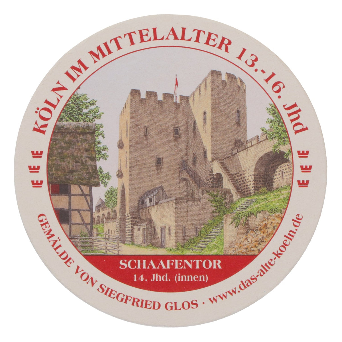 80x sous-verres Reissdorf « Cologne au Moyen Âge » Schaafentor – Vue 4