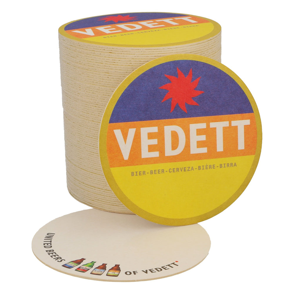 80x sous-verres Vedett Beer Coasters Sous-verres en verre Bleu/orange/jaune