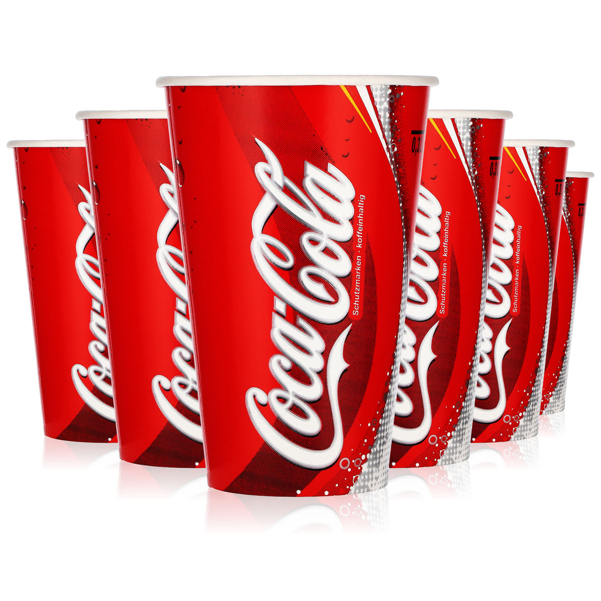 85 gobelets en carton Coca-Cola pour boissons gazeuses, 0,3 l, gobelets jetables (lot de 85)