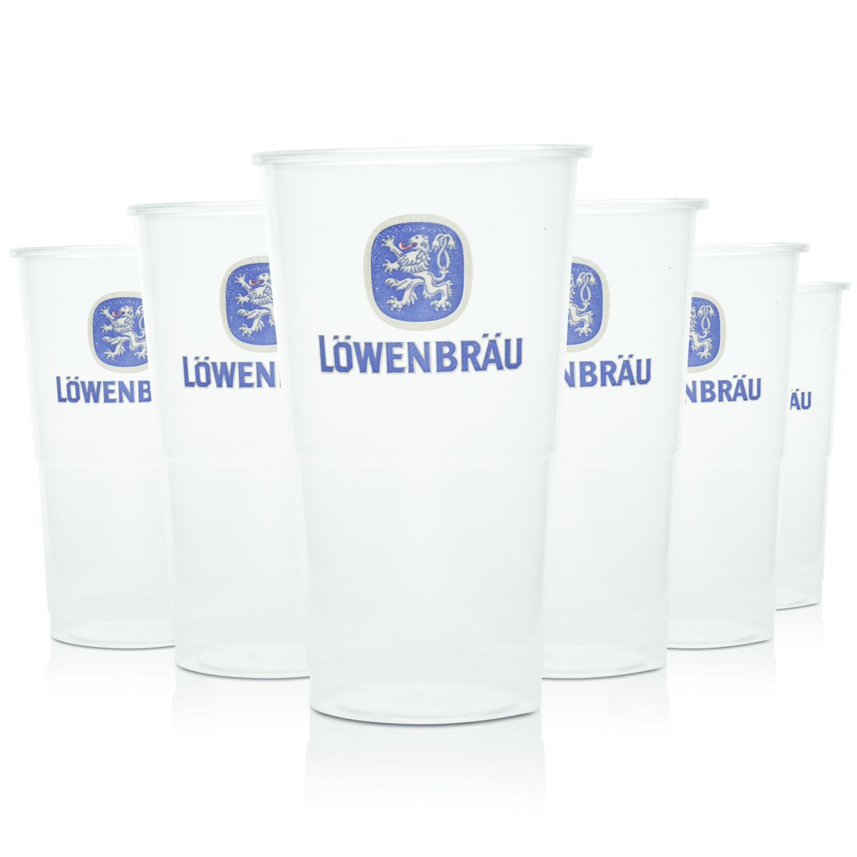 90 gobelets en plastique Löwenbräu, verres à bière jetables de 0,3 l, gobelets en plastique pour fêtes et réceptions