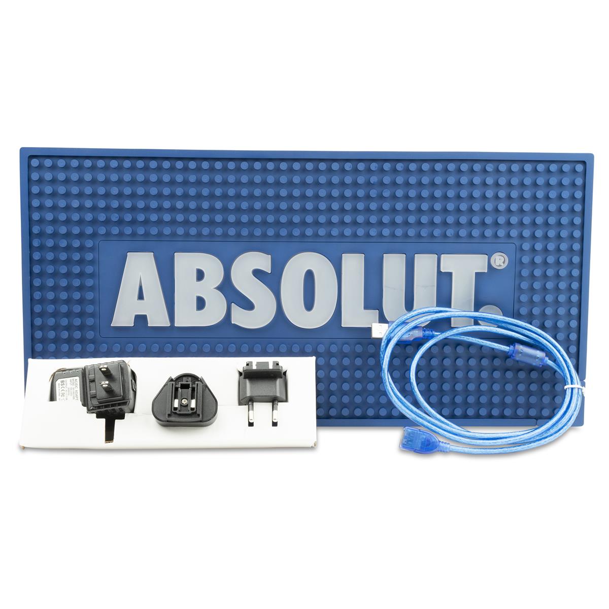 Absolut Vodka Tapis de bar Tapis égouttoir Accessoires de bar Caoutchouc bleu – Vue 2