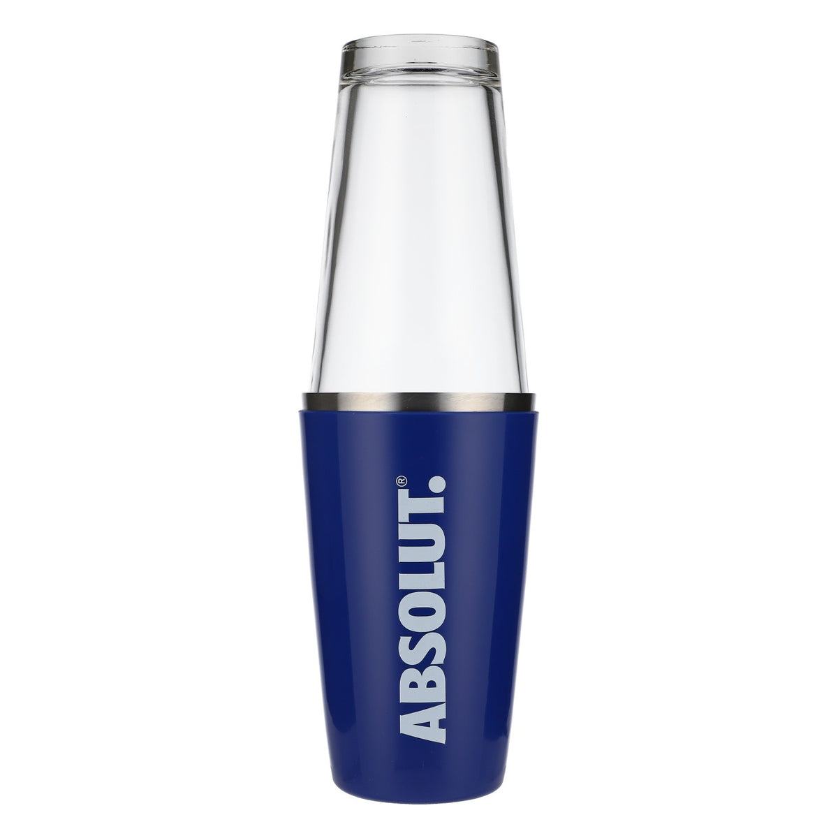 Shaker Absolut Vodka en acier inoxydable Shaker Boston en acier inoxydable Accessoires de bar bleus 2 pièces