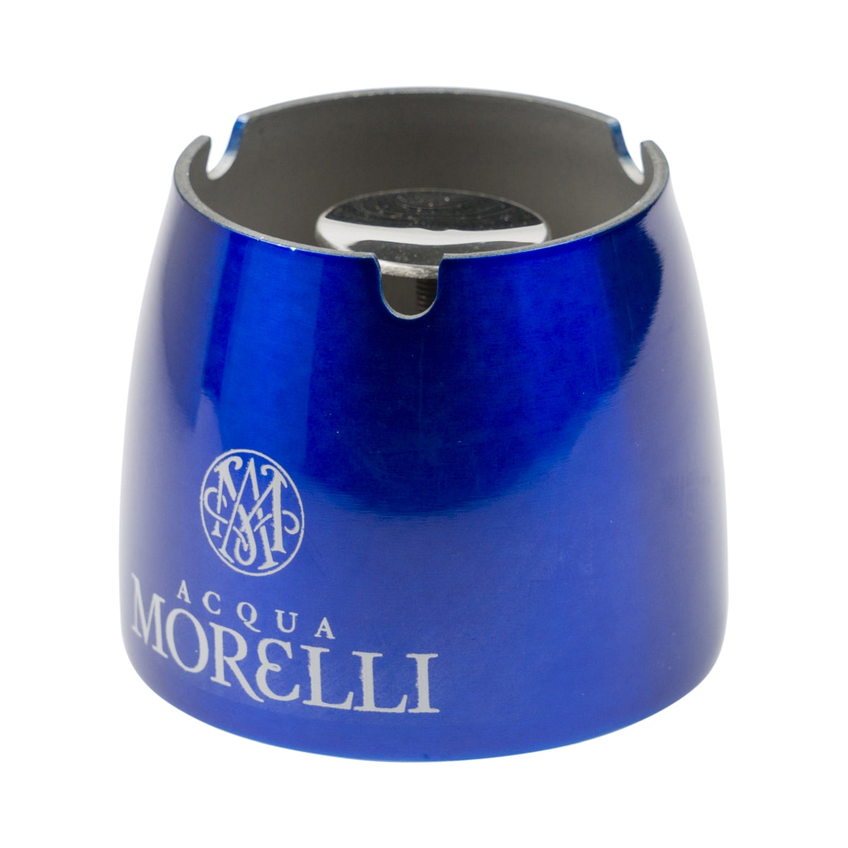 Cendrier Acqua Morelli en acier inoxydable bleu, diamètre 6,5 cm, cendrier à eau – Vue 2