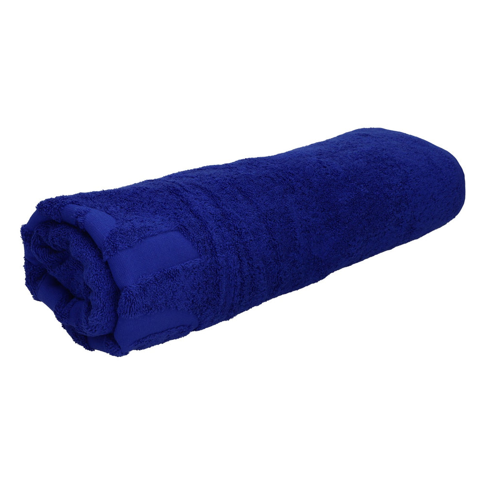 Serviette de bain Adelholzener 150 x 100 cm, bleue, en coton, pour la plage, le sauna et le bain
