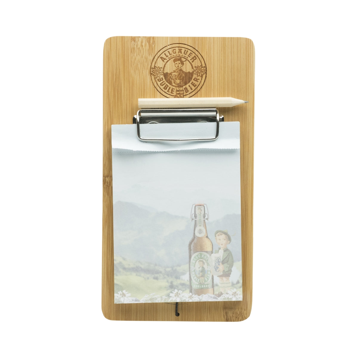 Bloc-notes magnétique Algäuer Büble Bière Papier Stylo Aide pour les courses, le bar et la cuisine Bois – Vue 3