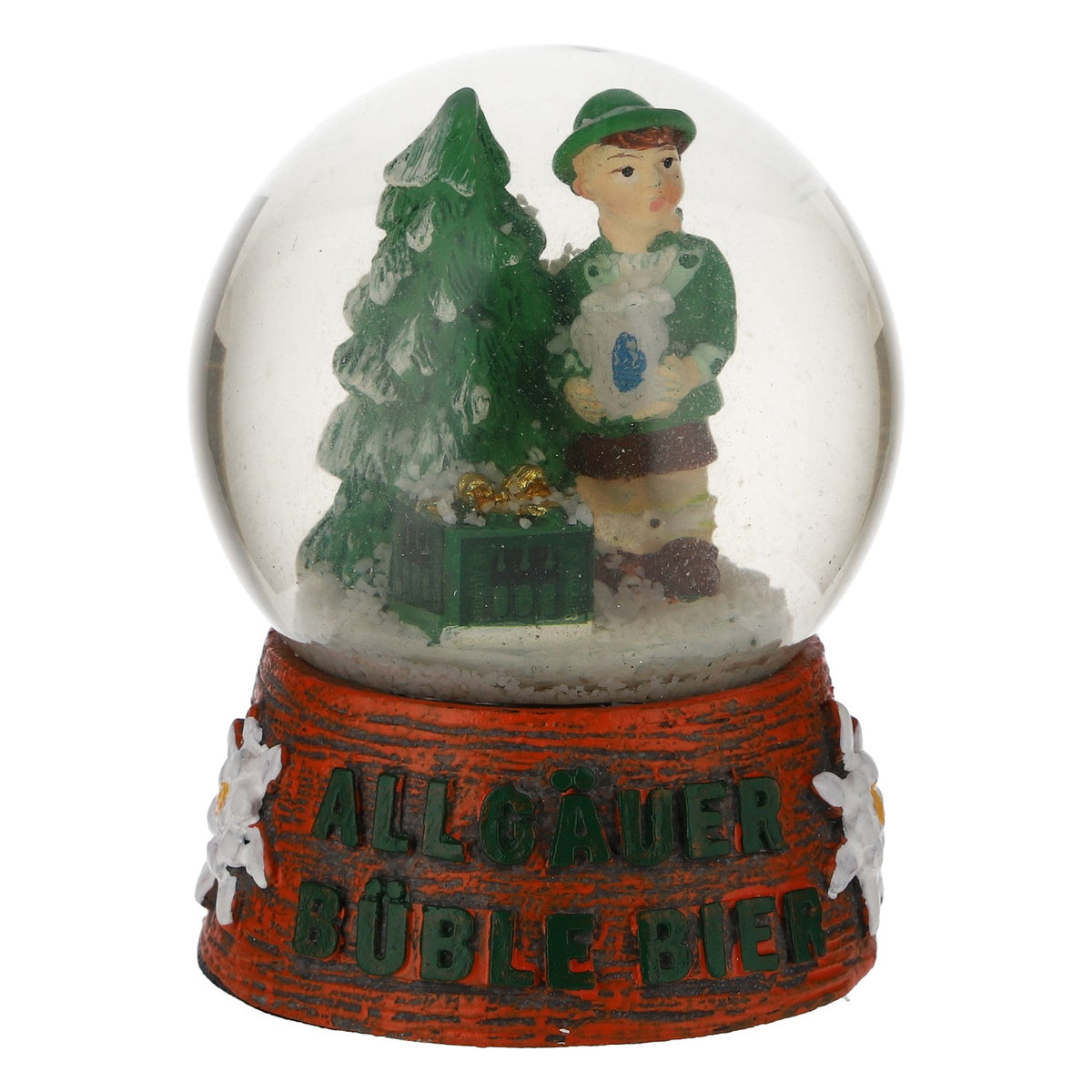 Brasserie de l'Allgäu Boule à neige avec tourbillon de neige Hiver avec Büble