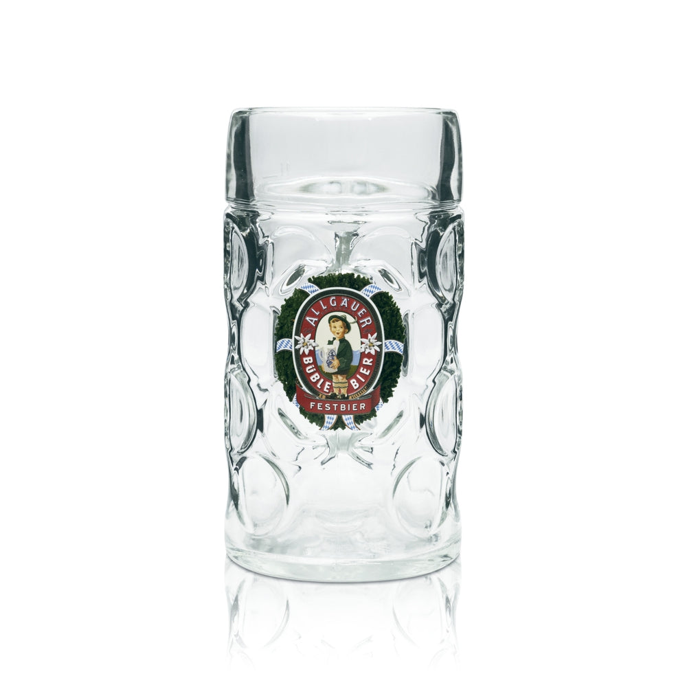 Verre à bière Allgäuer Büble, chope de 1 l, édition Festbier, verres profilés, brasserie bavaroise
