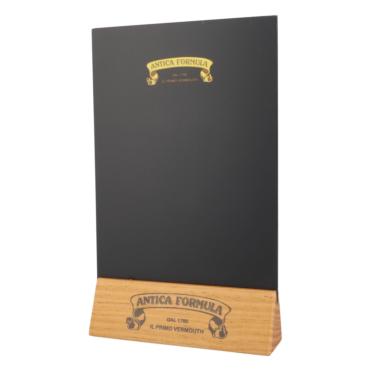 Antica Formula Vermouth Présentoir de table Tableau des prix Tableau noir Bois – Vue 4