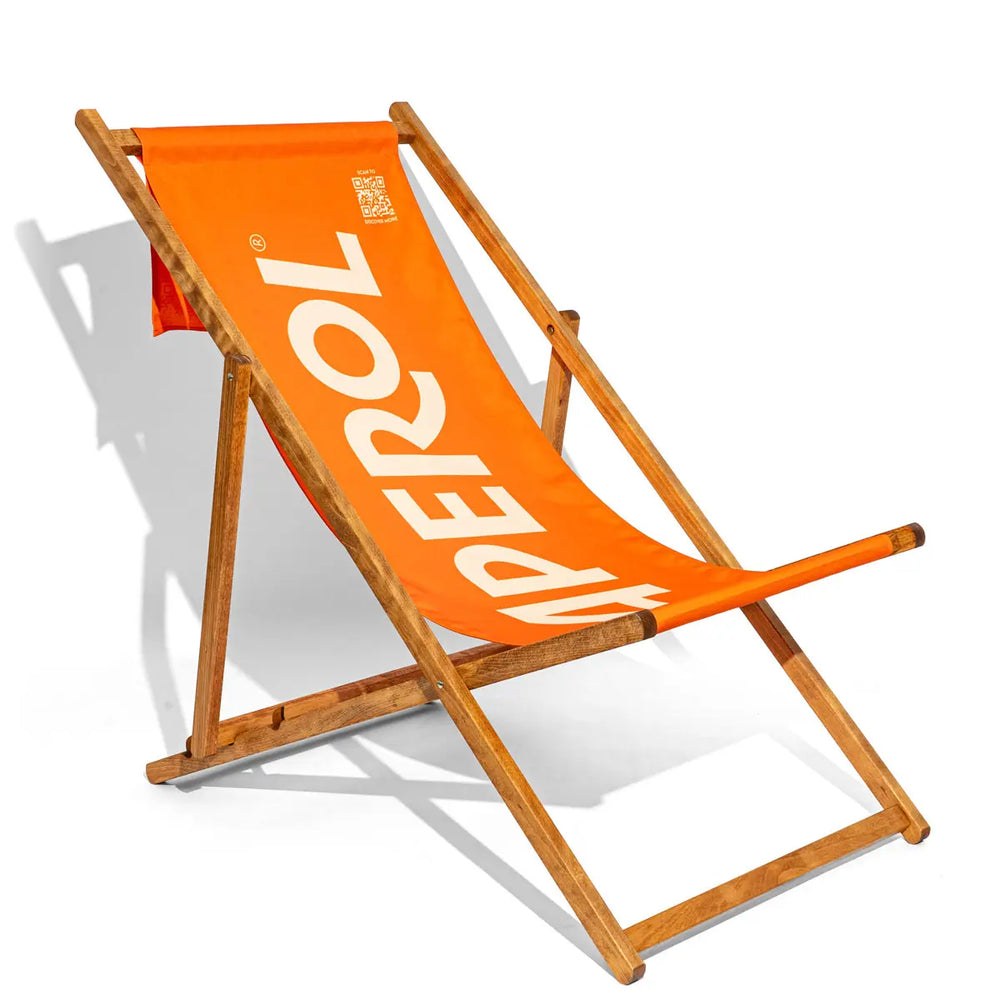 Chaise longue Aperol pliante pour la plage, le jardin, le camping