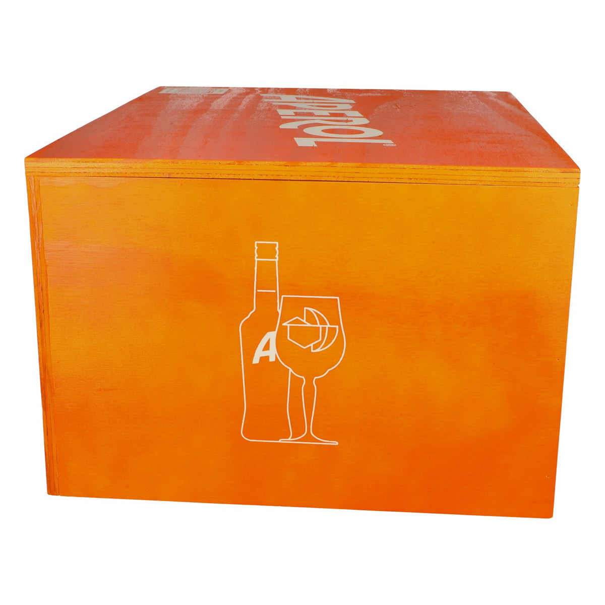 Aperol Spritz Caisse en bois Orange 45x38x26cm Siège Table Extérieur Jardin Boîte Coffre – Vue 3