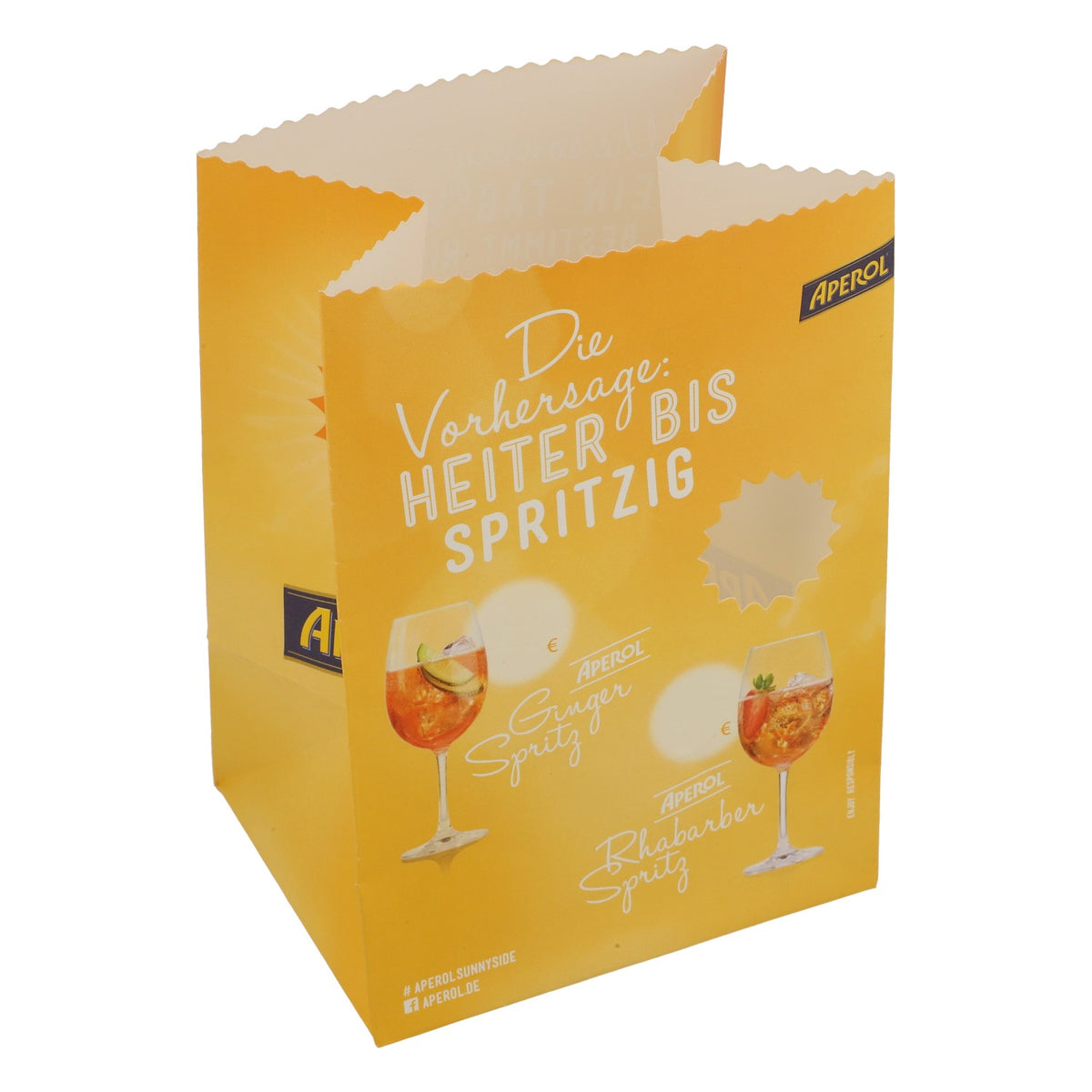 Aperol Spritz Liqueur Sac en papier Bougeoir Bougeoir « La prévision : joyeux et pétillant »