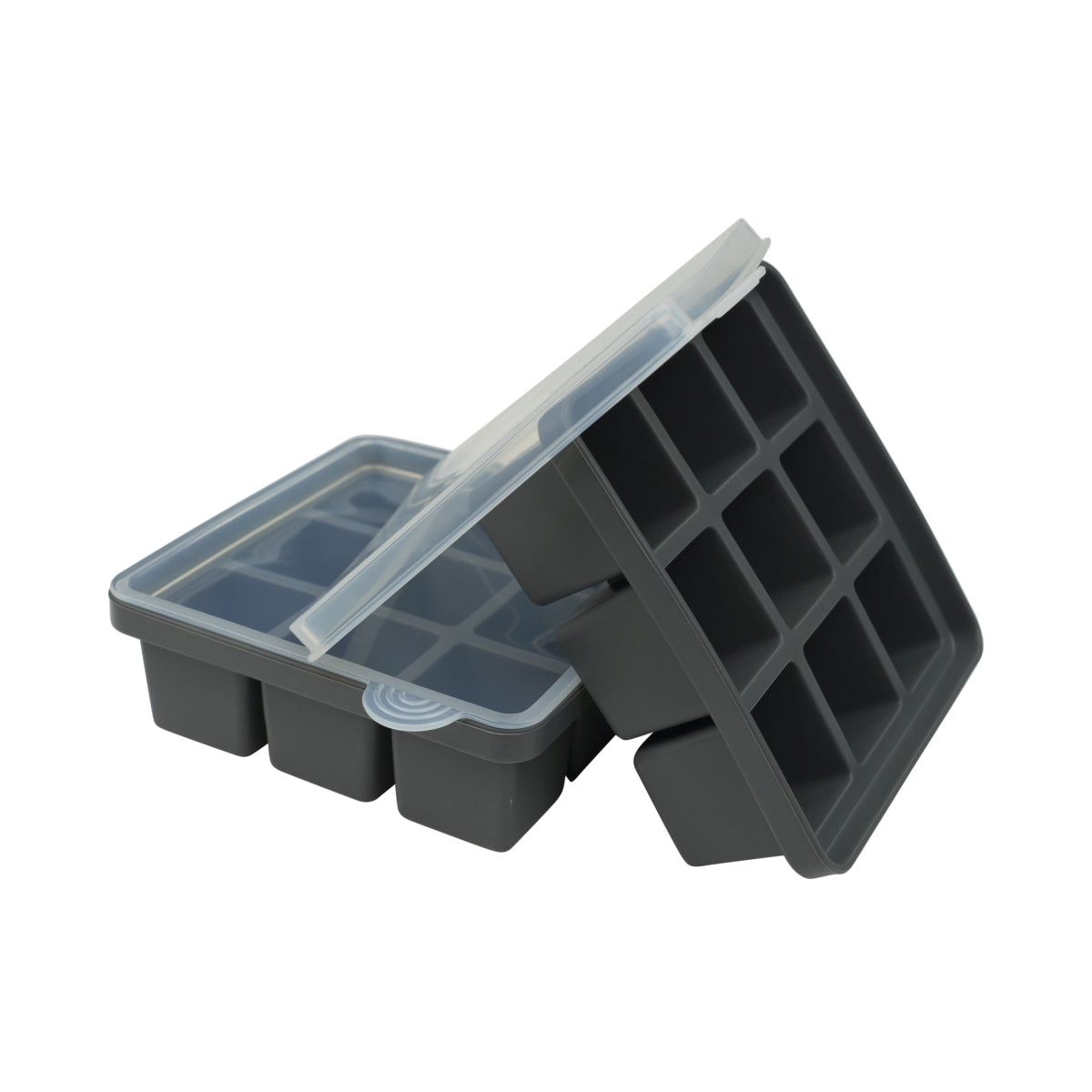 APS Moules à glaçons, lot de 2, cubes XL, récipient en silicone, couvercle, moule à glaçons – Vue 2