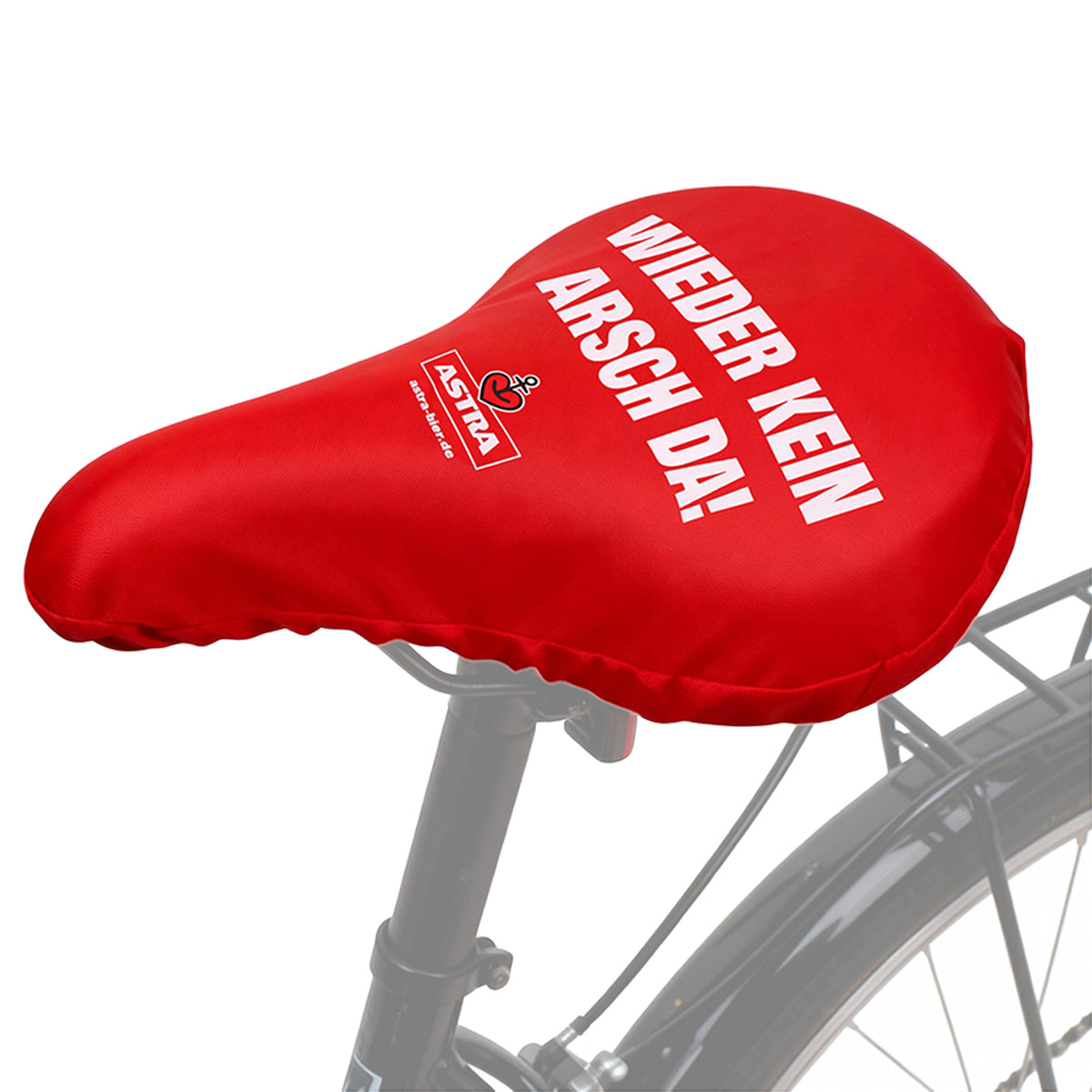 Housse de selle de vélo Astra Bier rouge nylon Kiez Hambourg Encore une fois, personne n'est là