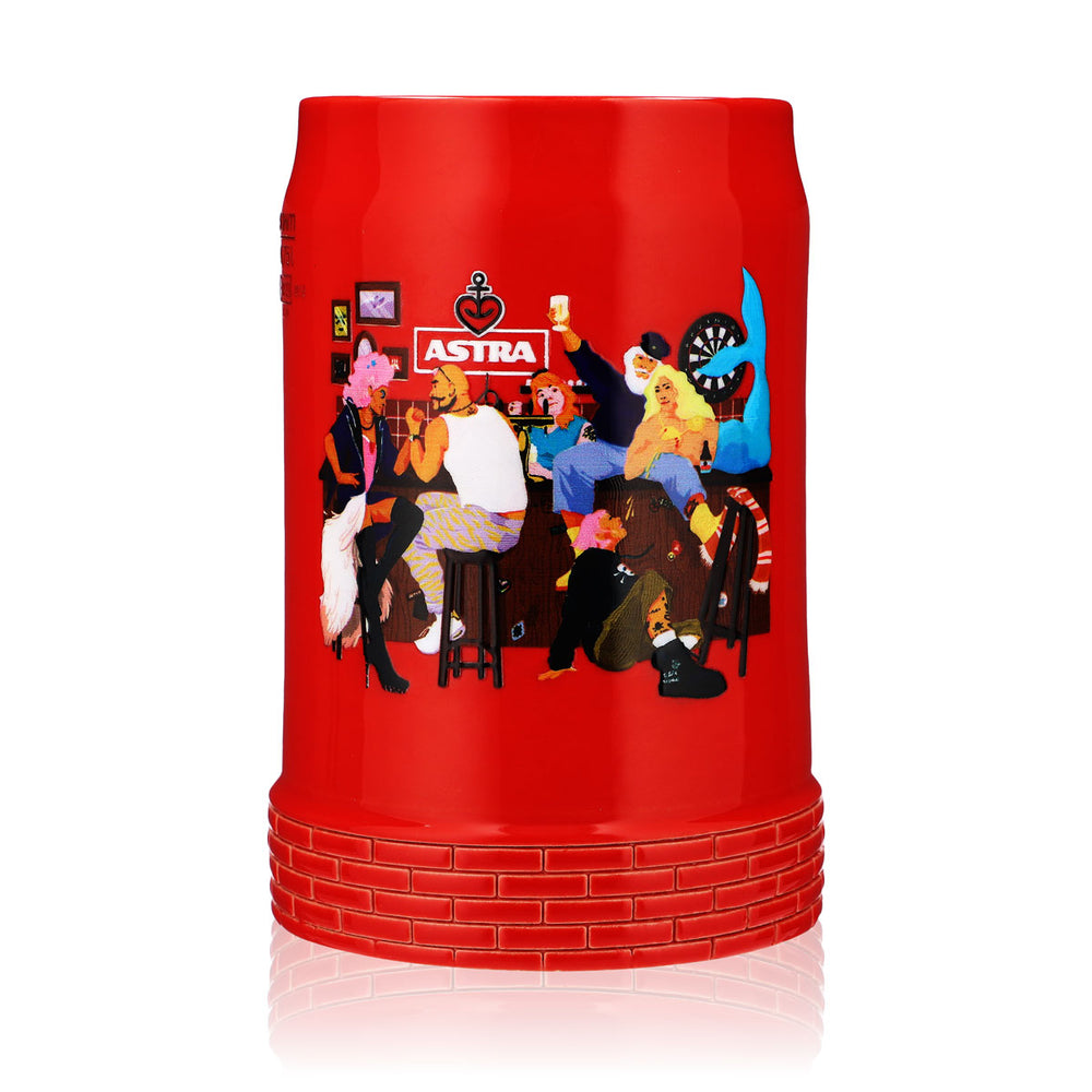Verre à bière Astra 0,75 l Chope de collection Chope en édition spéciale Chope en terre cuite Seidel Rouge