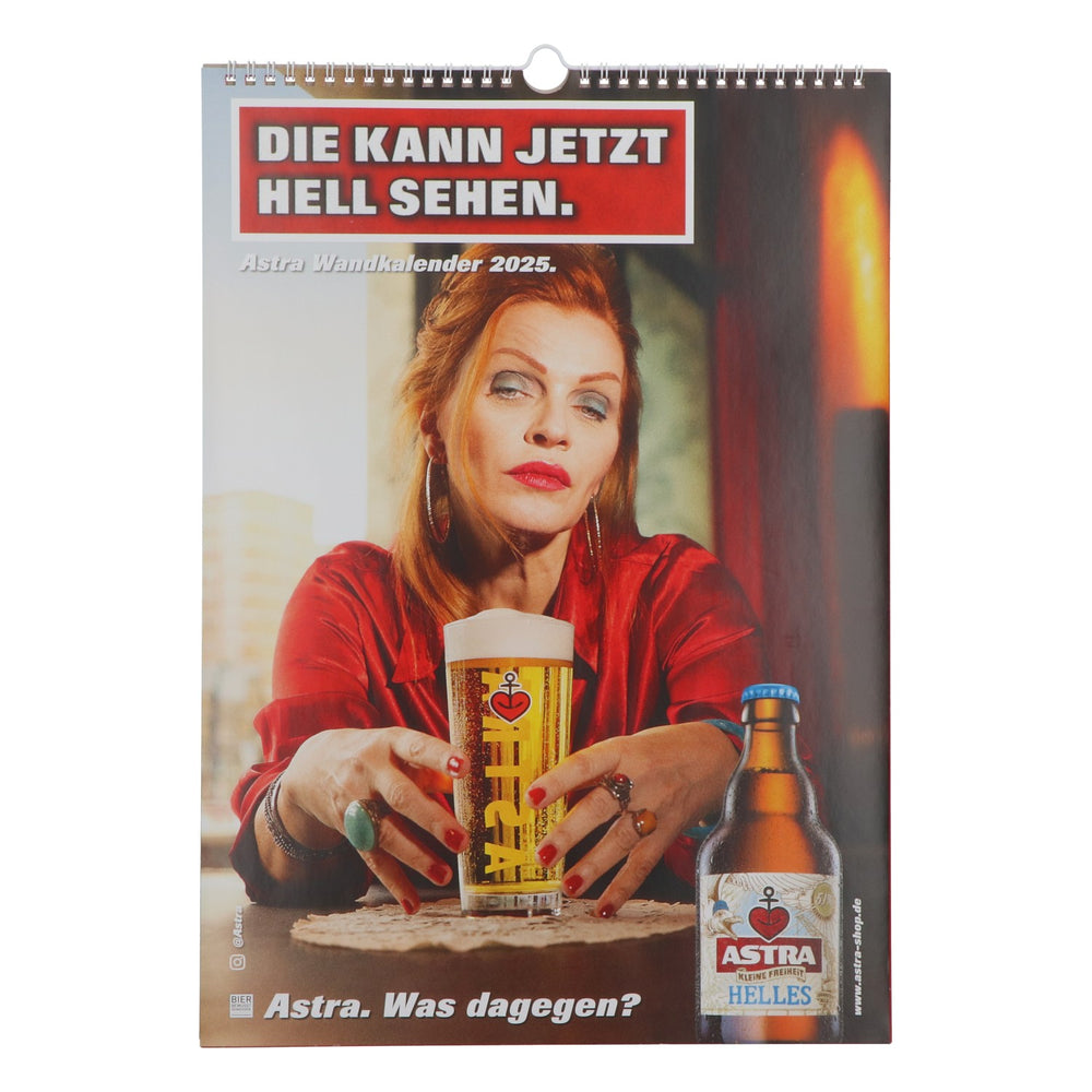 Calendrier Astra Bier 30 x 42 cm « ELLE VOIT MAINTENANT CLAIREMENT » 2025
