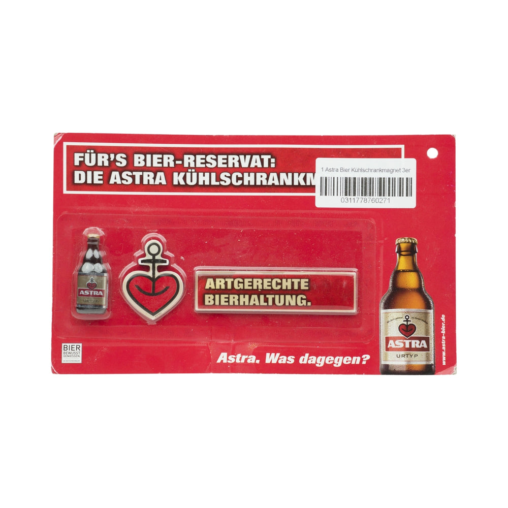 Astra Bier aimant pour réfrigérateur, lot de 3 Conservation de la bière dans les règles de l'art Collectionneur Kiez rouge