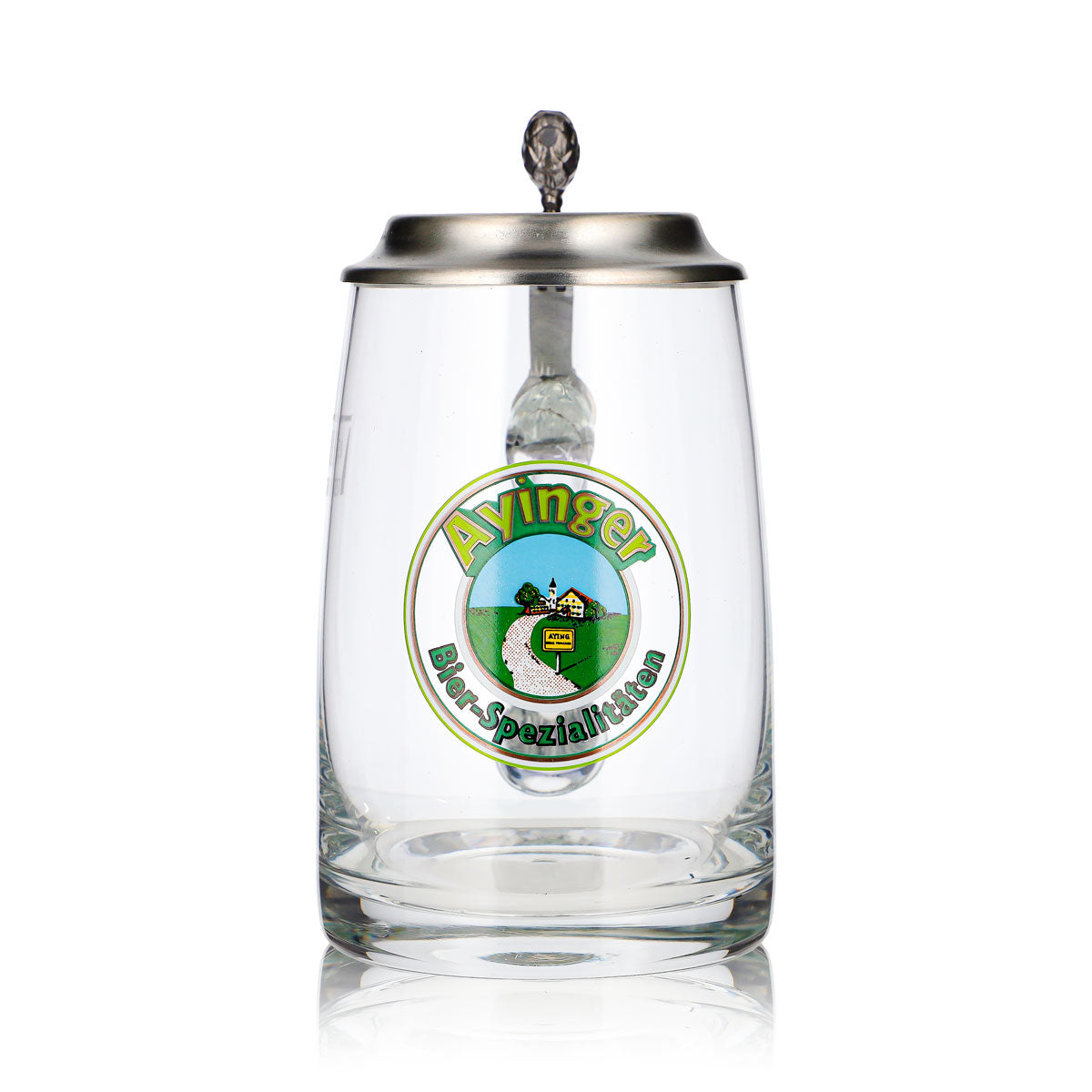 Verre à bière Ayinger, chope, pichet, 0,5 l avec couvercle en étain Rastal