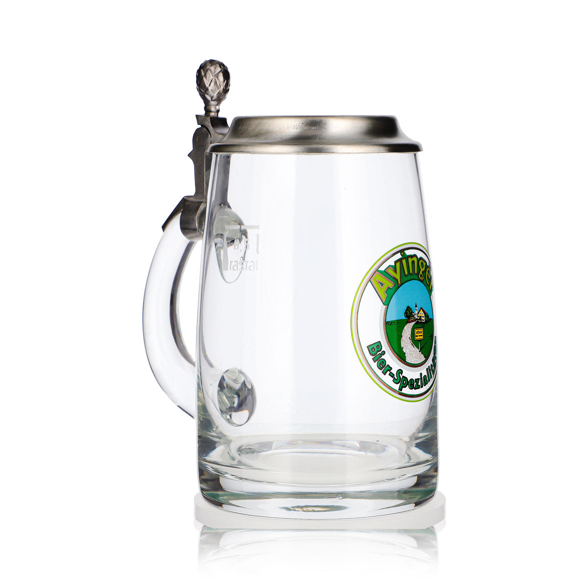 Verre à bière Ayinger, chope, pichet, 0,5 l avec couvercle en étain Rastal – Vue 2