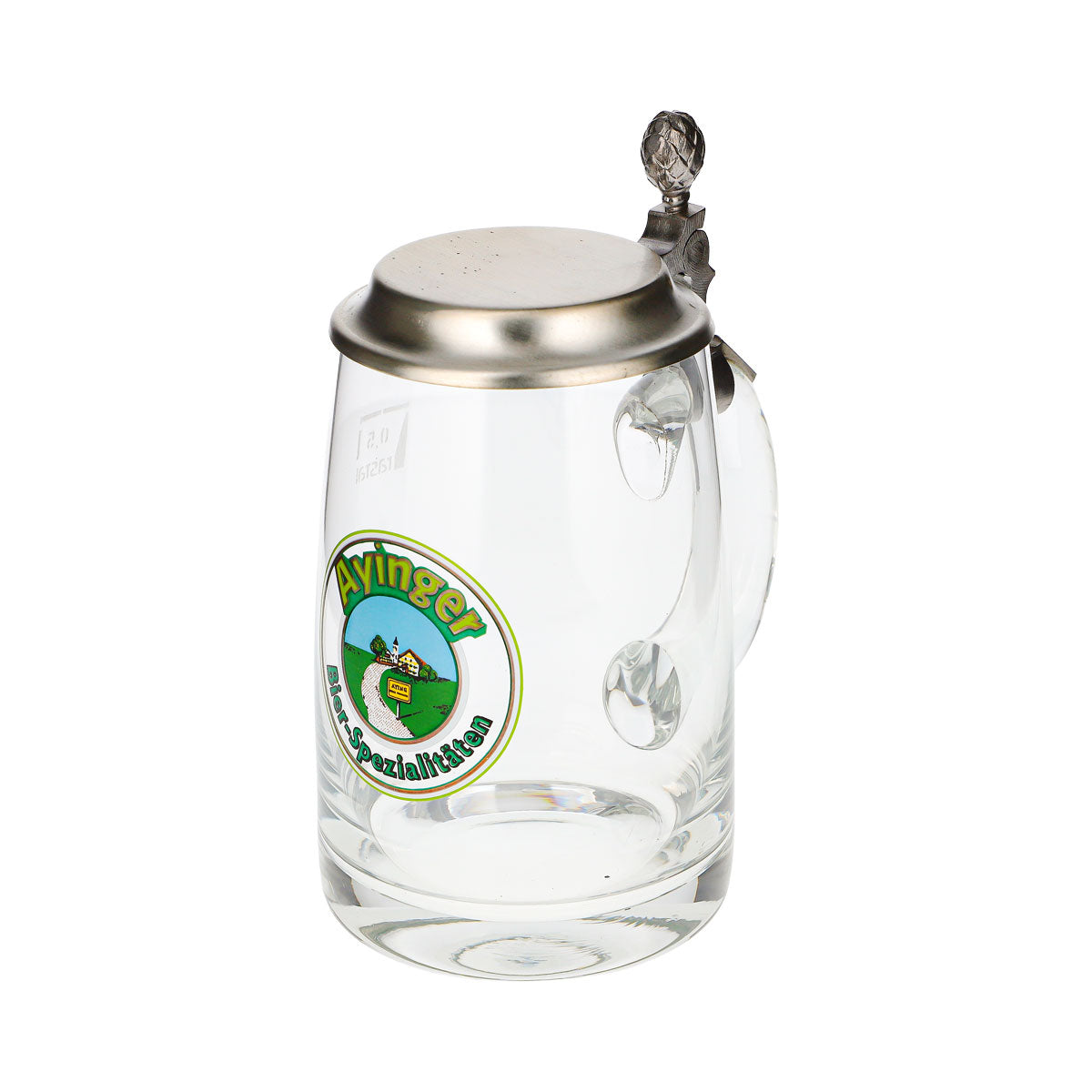 Verre à bière Ayinger, chope, pichet, 0,5 l avec couvercle en étain Rastal – Vue 6