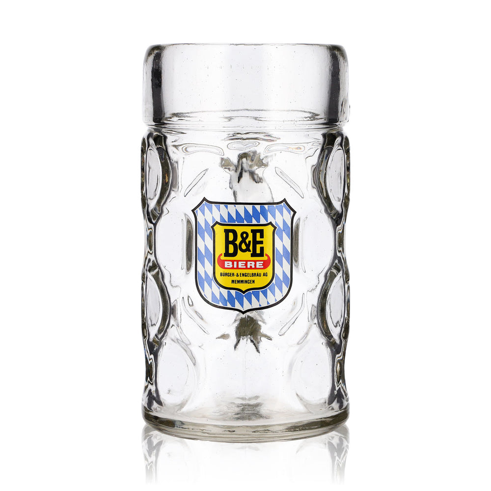 B&E Bières : verre à bière, chope de 1 l