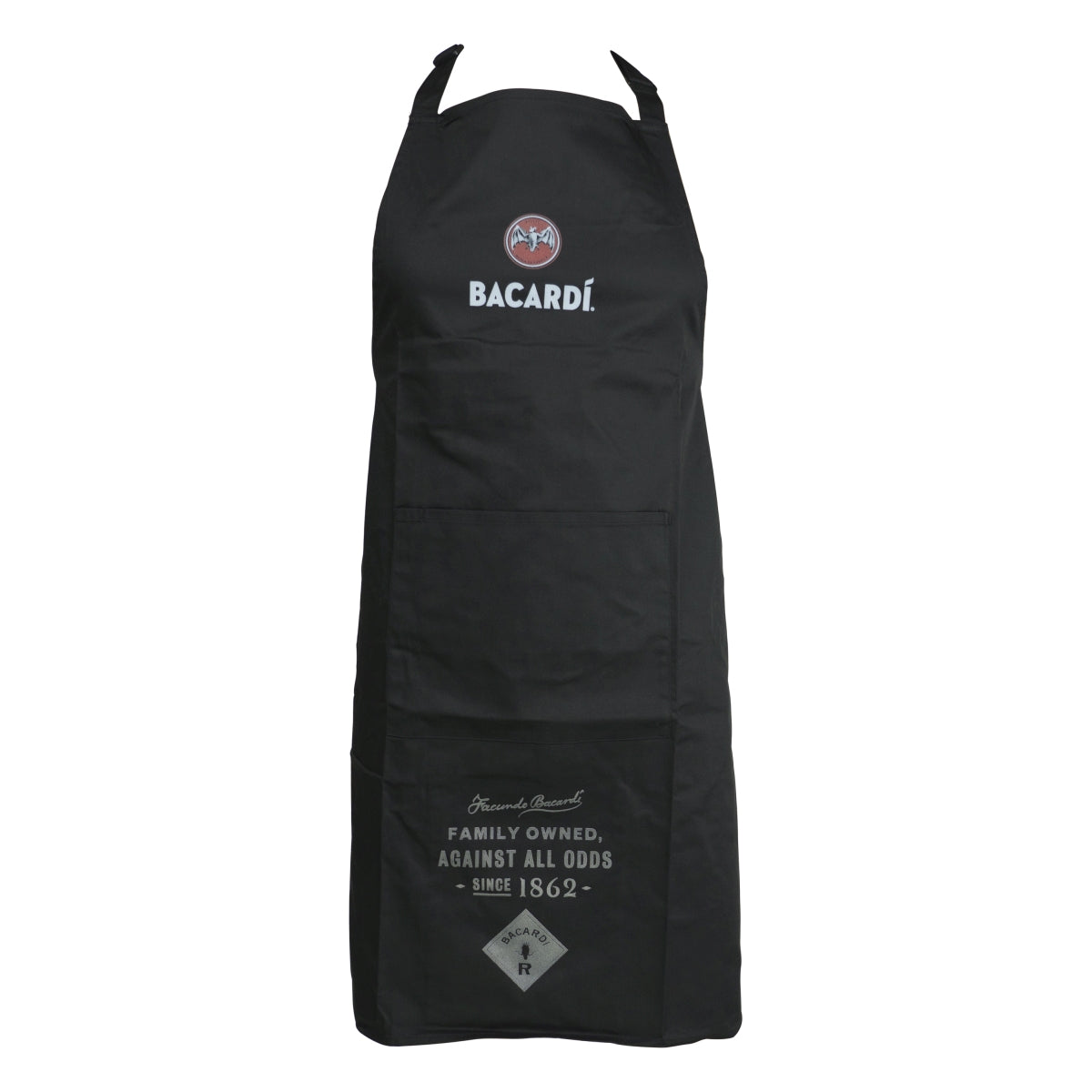 Tablier de serveur Bacardi à bavette longue et poche Cuisinier Restauration Bar Service