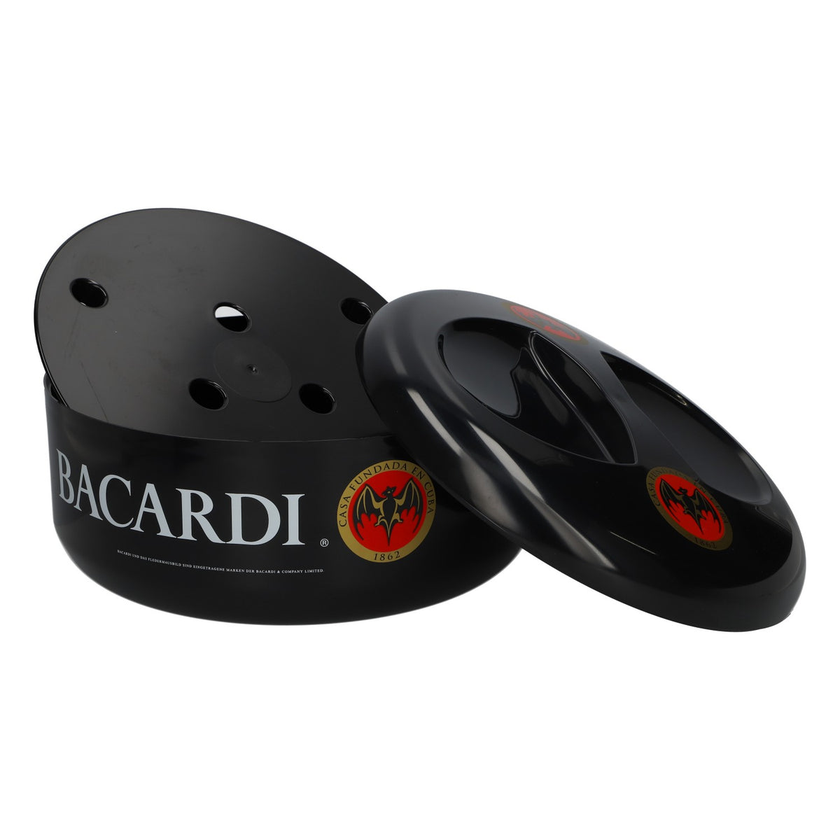 Refroidisseur de bouteille pour rhum Bacardi, logo « chauve-souris », Casa Fundada 1862, neuf, noir – Vue 4