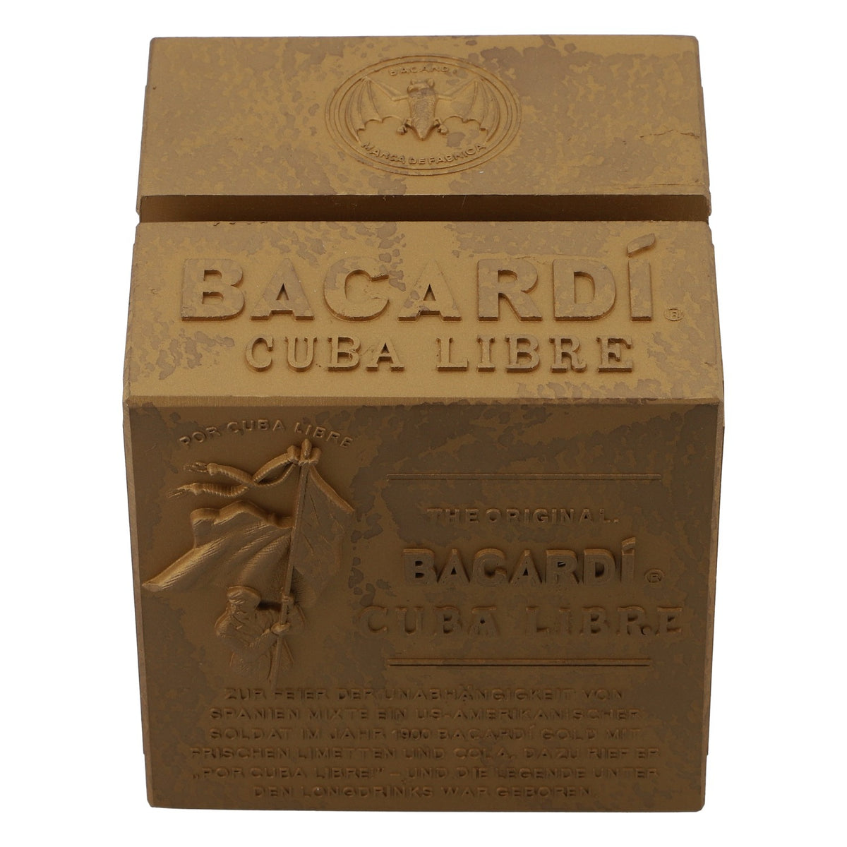 Présentoir de table Bacardi Rum Présentoir Présentoir à cartes Entièrement métallique (or) – Vue 4