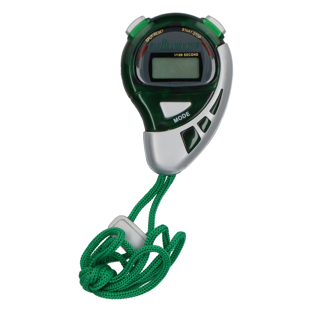 Chronomètre de sport Bad Brambacher avec cordon de cou, argent et vert
