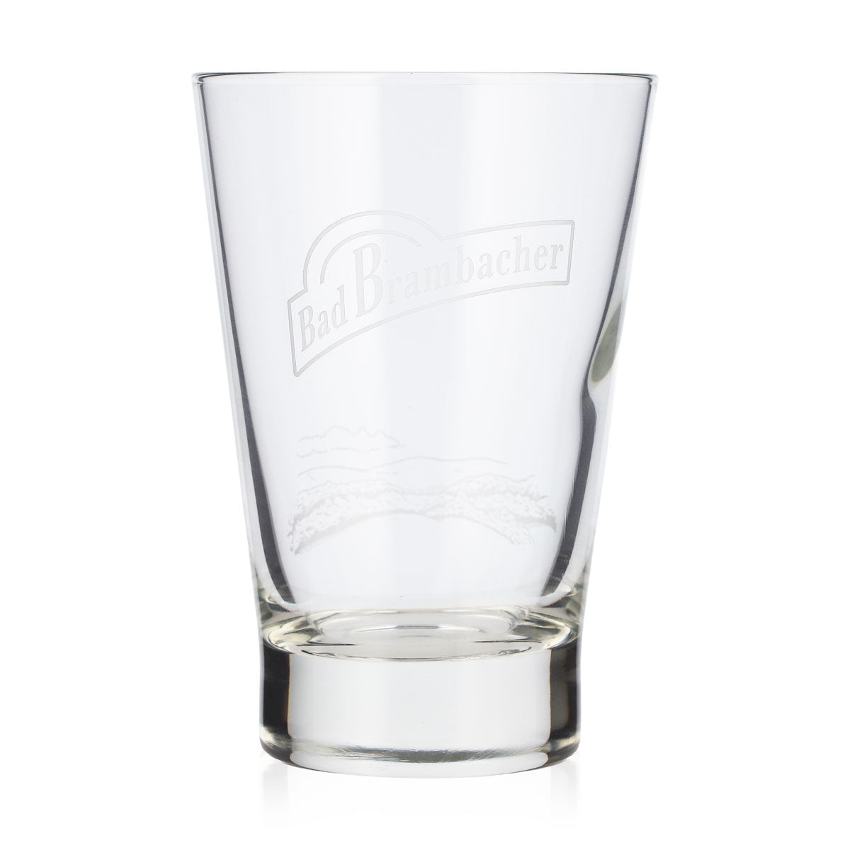 Verre à eau Bad Brambacher 0,23 l, logo blanc, gravure blanche au fond, verre à limonade
