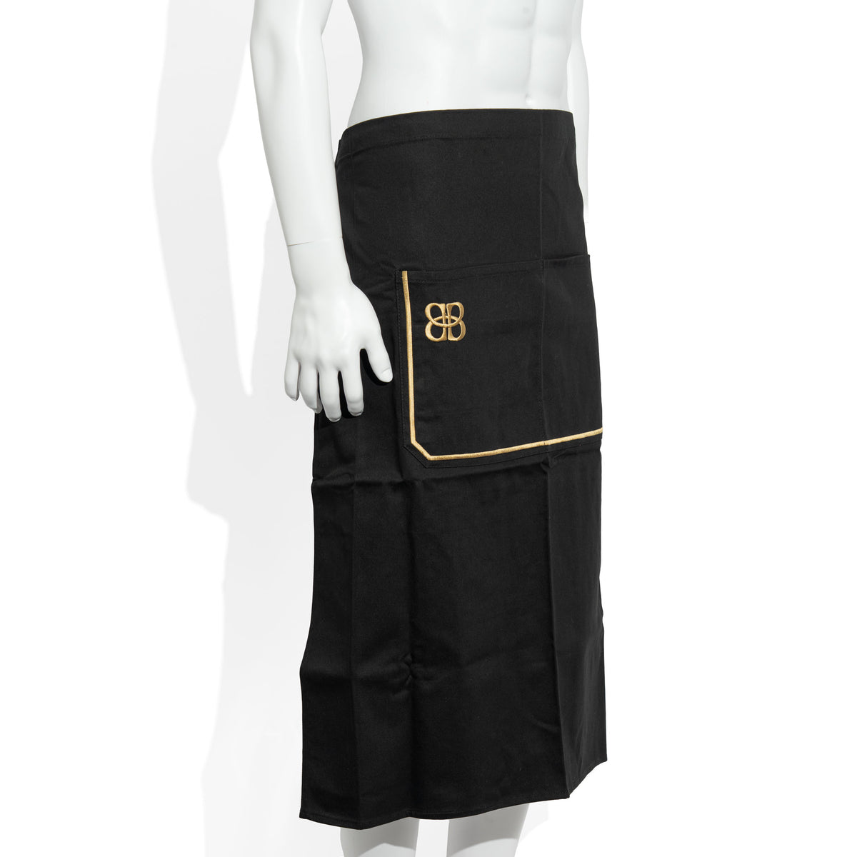 Tablier de bar en tissu mélangé « Baileys » pour verre à liqueur, style bistrot, noir/doré, long – Vue 2