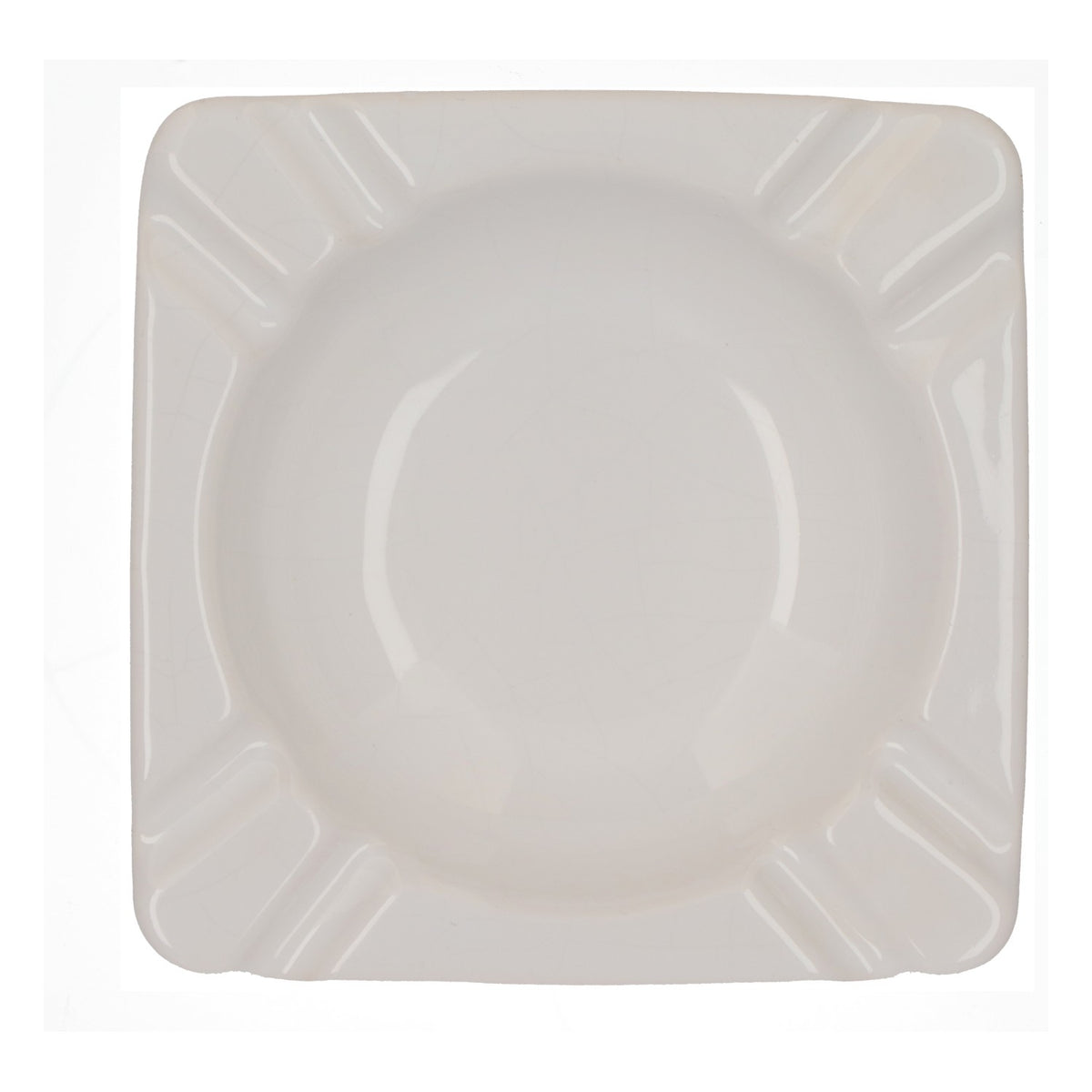 Cendrier Barclay Cendrier en céramique rétro années 80 blanc 13 x 13 cm – Vue 4