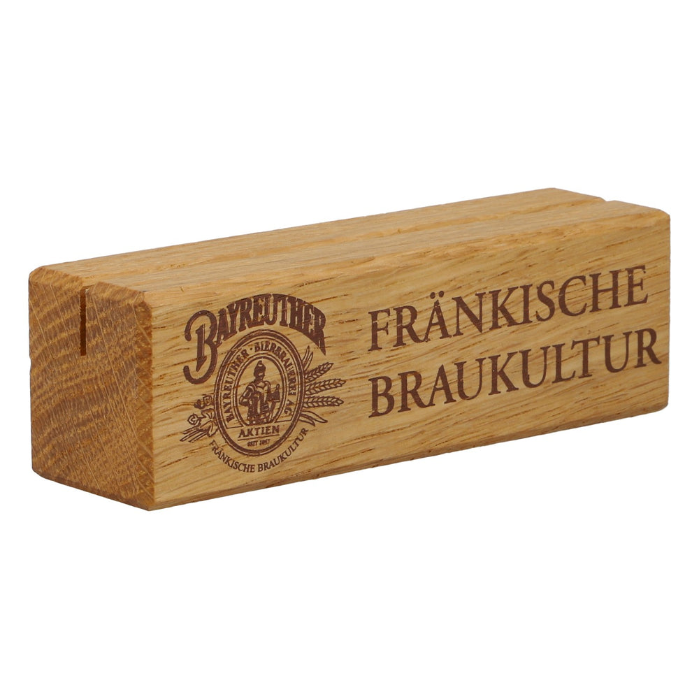 Bayreuther Brauhaus, présentoir de table en bois massif « Culture brassicole franconienne » ne