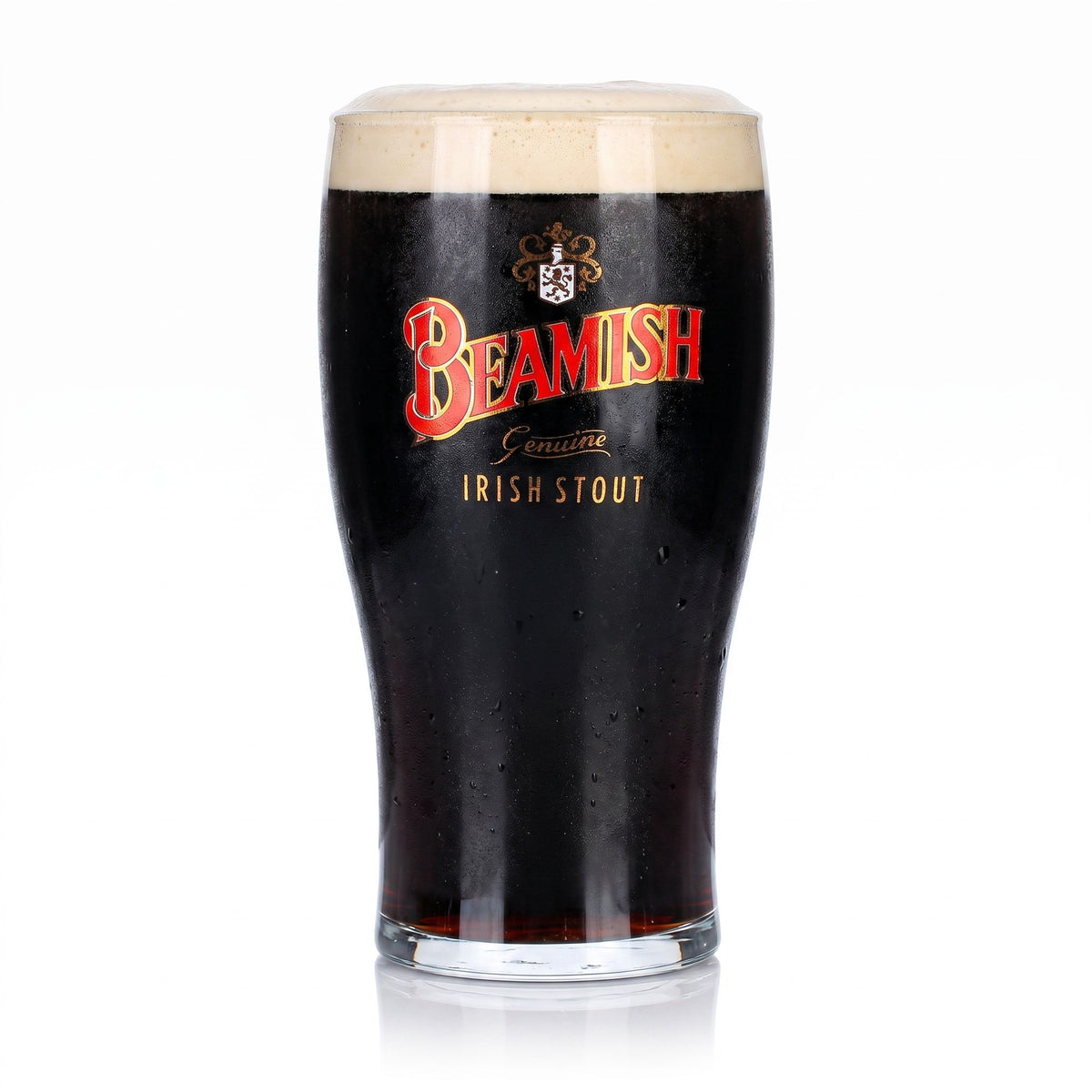 Verre à bière Beamish 0,5 l, logo « Irish Stout » avec blason