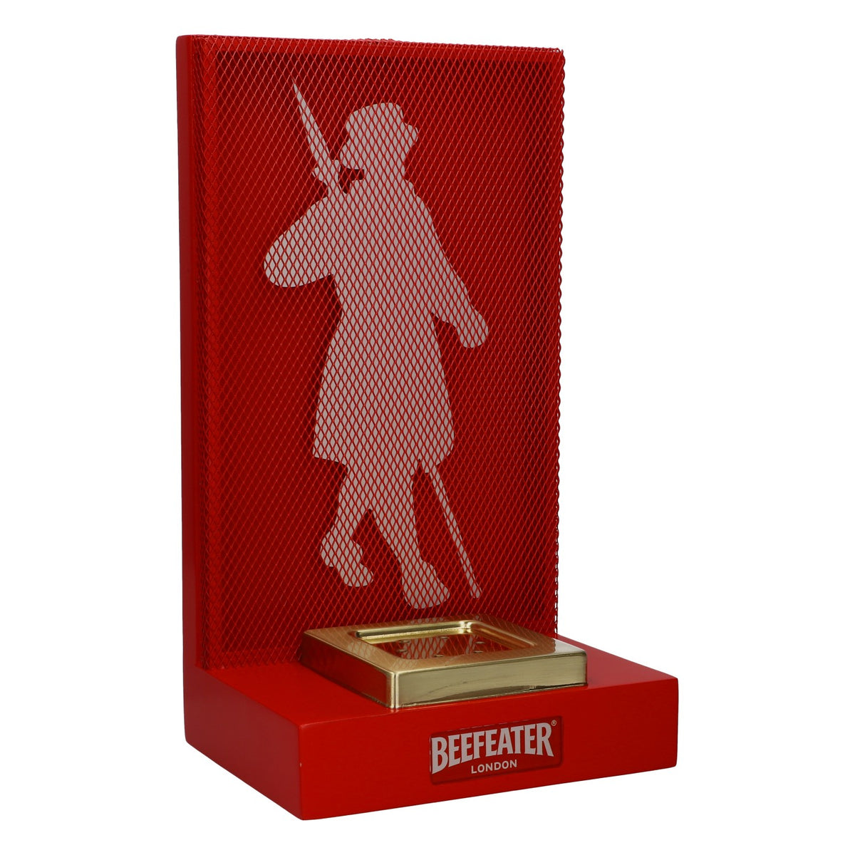 Présentoir à bouteille LED « Beefeater Gin Glorifier » avec grille en aluminium, batterie et bloc d'alimentation